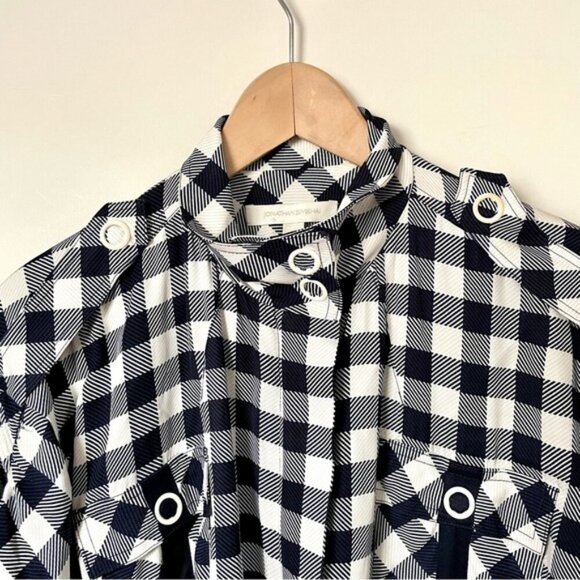 Jonathan Simkhai Gingham Twill Utility Jacket in Checkered Midnight - Picture 7 of 12